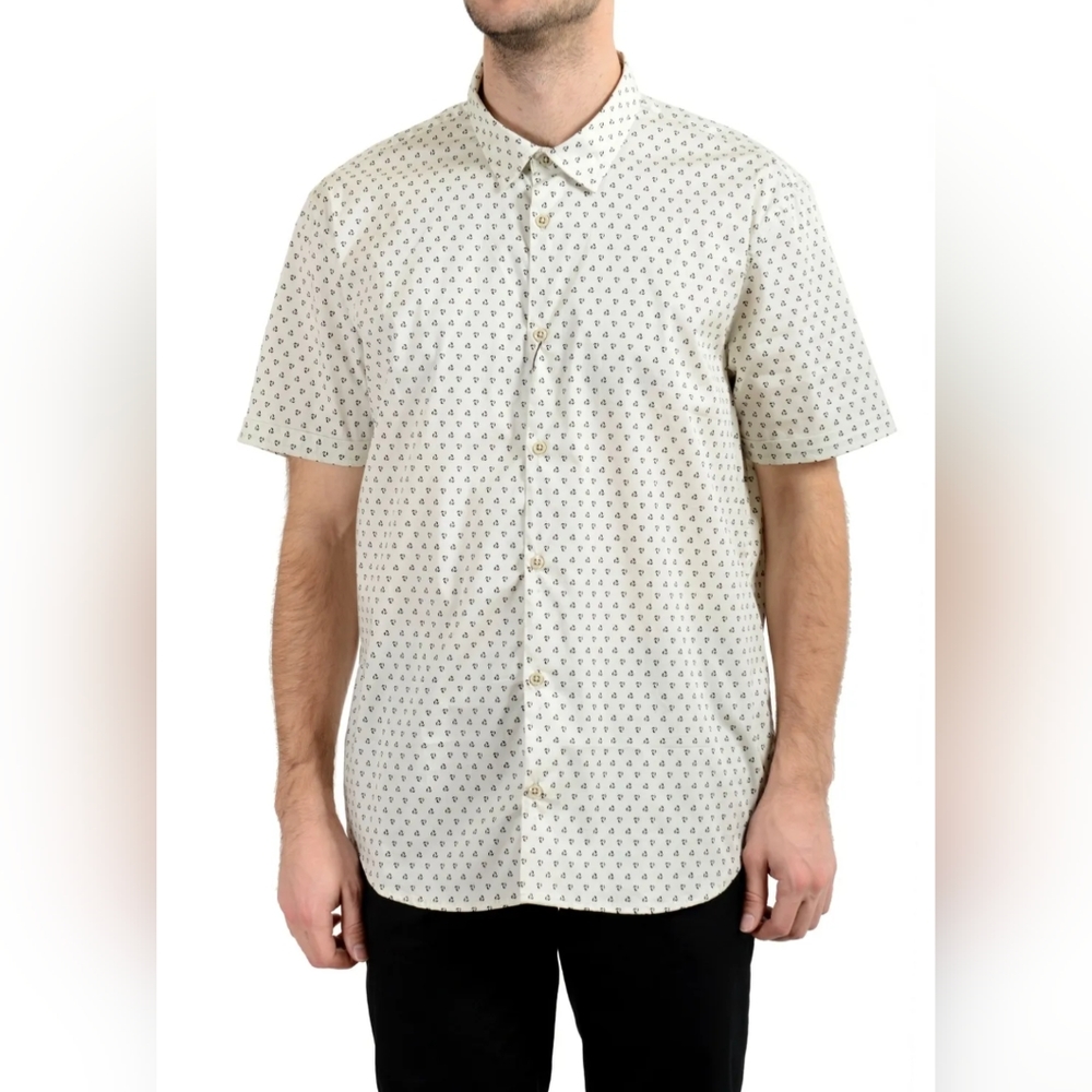 John Varvatos Luxe Multi-Color Short Sleeve Men's Casual Shirt US Medium